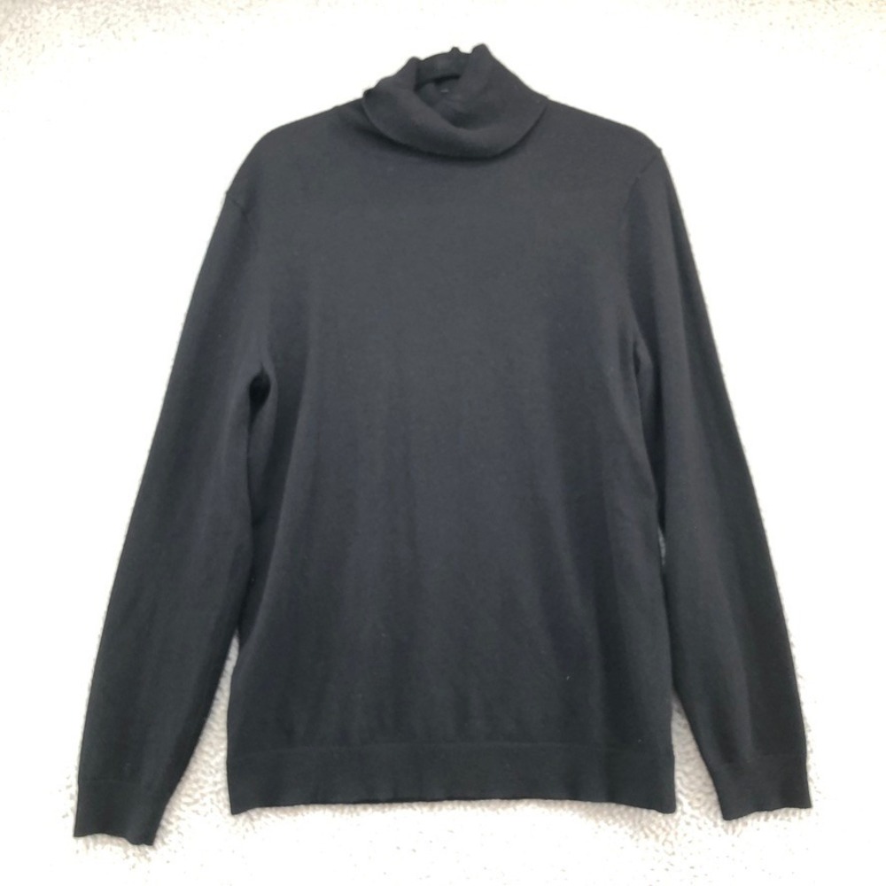 Theory Turtleneck Sweater Mens Medium Black 100% Cashmere Vilass T Minimalist